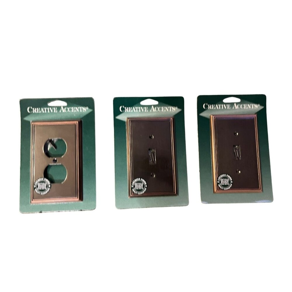 Three Creative Accents Outlet Wall Plates NEW Antique Bronze